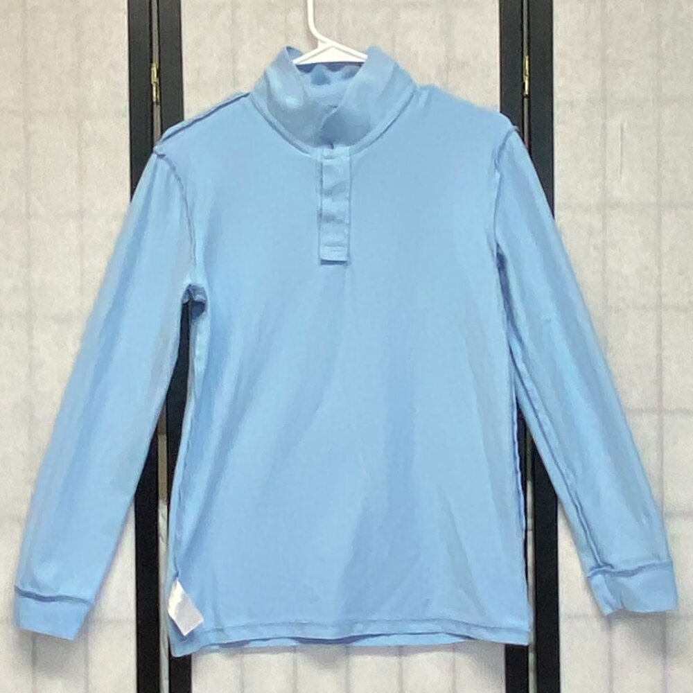 Old Navy XXL Polo Shirt Long Sleeve Two Button Stretch Knit Light Blue Uniform - Picture 5 of 11